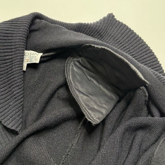 Vintage ST. JOHN Collection Knit Long Kelly Cardigan 6 Black Ruffle Belted Maxi - Picture 12 of 16